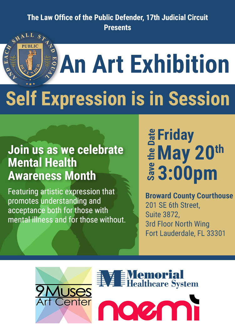 Mental Health Awareness Month Art Exibition Flyer